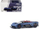 Aston Martin Valkyrie Satin Marina Blue with Carbon Top 1/64 Diecast Model Car Pop Race PR640096