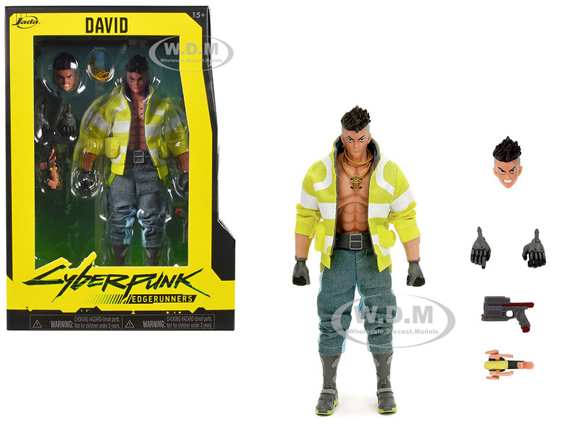 David Martinez 6 Moveable Figure with Accessories and Alternate Head and Hands Cyberpunk Edgerunners 2022 TV Series Model Jada 35004