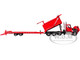 Western Star 49X Truck with Ox Bodies Dump & Beaver Tail Trailer Viper Red 1/64 Diecast Model DCP/First Gear 60-1884