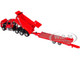 Western Star 49X Truck with Ox Bodies Dump & Beaver Tail Trailer Viper Red 1/64 Diecast Model DCP/First Gear 60-1884