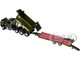 Western Star 49X Truck with Ox Bodies Dump & Beaver Tail Trailer Green Metallic 1/64 Diecast Model DCP/First Gear 60-1883