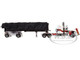Peterbilt 389 with 48 Mid Roof Sleeper and MAC Coal End Dump Trailer White with Red and Gold Stripes 1/64 Diecast Model DCP/First Gear 60-1936