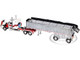 Peterbilt 389 with 48 Mid Roof Sleeper and MAC Coal End Dump Trailer White with Red and Gold Stripes 1/64 Diecast Model DCP/First Gear 60-1936