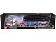 Peterbilt 389 with 48 Mid Roof Sleeper and MAC Coal End Dump Trailer White with Red and Gold Stripes 1/64 Diecast Model DCP/First Gear 60-1936