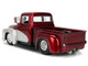 1956 Ford F 100 Pickup Truck Red Metallic with Silver Accents and Jada Gas Pump Just Trucks Series 1/24 Diecast Model Car Jada 35053