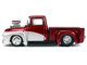 1956 Ford F 100 Pickup Truck Red Metallic with Silver Accents and Jada Gas Pump Just Trucks Series 1/24 Diecast Model Car Jada 35053