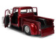 1956 Ford F 100 Pickup Truck Red Metallic with Silver Accents and Jada Gas Pump Just Trucks Series 1/24 Diecast Model Car Jada 35053