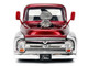 1956 Ford F 100 Pickup Truck Red Metallic with Silver Accents and Jada Gas Pump Just Trucks Series 1/24 Diecast Model Car Jada 35053