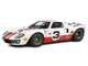 Ford GT40 MK1 #3 Eric Dean Design White with Red and Black Stripes Competition Series 1/18 Diecast Model Car Solido S1803010