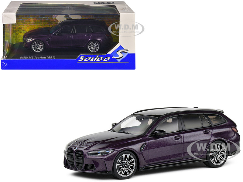 2023 BMW M3 Touring G81 Competition Daytona Violet Metallic with Black Top 1/43 Diecast Model Car Solido S4315401