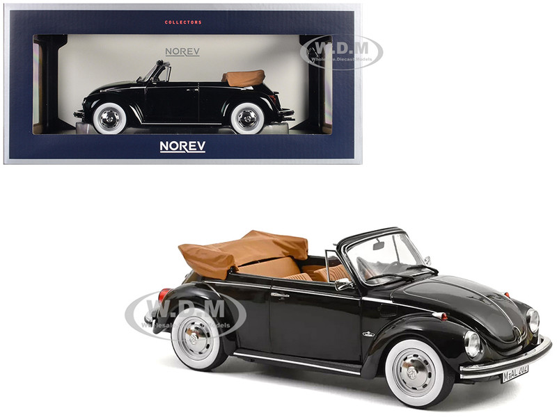 1973 Volkswagen 1303 Cabriolet Black 1/18 Diecast Model Car Norev 188533