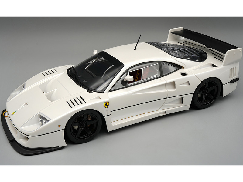 Ferrari F40 LM Pearl White Metallic with Black 5 Spoke Rims Press Version 1996 Mythos Series Limited Edition to 60 pieces Worldwide 1/18 Model Car Tecnomodel TM18-286R
