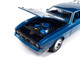 1971 Ford Mustang Mach 1 Blue Metallic with Silver Hood Muscle Car & Corvette Nationals MCACN American Muscle Series 1/18 Diecast Model Car Auto World AMM1335