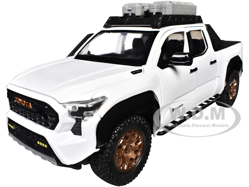 2024 Toyota Tacoma Trailhunter Edition Pickup Truck White Metallic 1/24 Diecast Model Car H08777-WH
