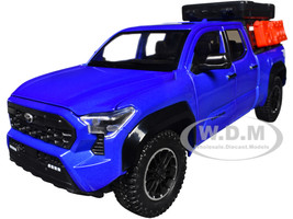 2024 Toyota Tacoma TRD Off-Road Edition Pickup Truck Blue Metallic Bed Camper 1/24 Diecast Model Car H08778-BL