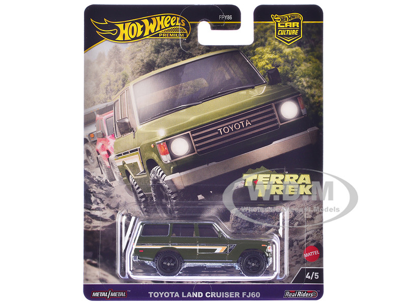 Toyota Land Cruiser FJ60 Green Stripes Terra Trek"Series Diecast Model Car Hot Wheels HRV88