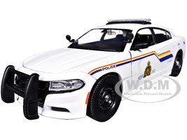 2023 Dodge Charger Pursuit Police Car RCMP Royal Canadian Mounted Police White Law Enforcement and Public Service Series 1/24 Diecast Model Car Motormax 76809