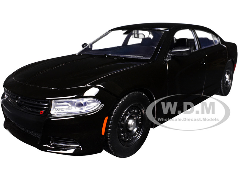 2023 Dodge Charger Pursuit Police Car Black Custom Builder's Kit Law Enforcement Public Service Series 1/24 Diecast Model Car Motormax 76810BK