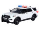 2022 Ford Police Interceptor Utility Plain White Builder s Kit with Flashing Light Bar and Front and Rear Lights and Sounds 1/24 Diecast Model Car Motormax 79541W