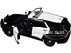 2022 Ford Police Interceptor Utility Black and White Los Angeles Police Department LAPD with Flashing Light Bar and Front and Rear Lights and Sounds 1/24 Diecast Model Car Motormax 79548