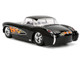 1957 Chevrolet Corvette Black with Flame Graphics and White Interior Bigtime Muscle Series 1/24 Diecast Model Car Jada JA36300