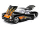 1957 Chevrolet Corvette Black with Flame Graphics and White Interior Bigtime Muscle Series 1/24 Diecast Model Car Jada JA36300