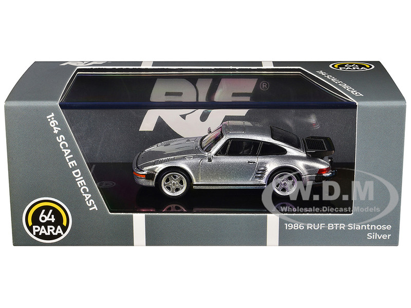 1986 RUF BTR Slantnose Silver Metallic 1/64 Diecast Model Car Paragon Models PA-55546