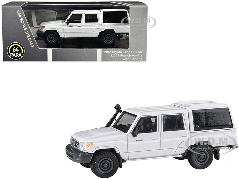 2012 Toyota Land Cruiser LC 79 French Vanilla White with Canopy 1/64 Diecast Model Car Paragon Models PA-55684