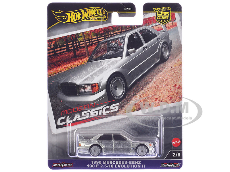 1990 Mercedes Benz 190 E 2 5 16 Evolution II Silver Metallic Modern Classics Series Diecast Model Car Hot Wheels HRV98