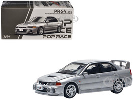 Mitsubishi Lancer Evolution IV RHD Right Hand Drive Steel Silver Metallic 1/64 Diecast Model Car Pop Race PR640140