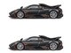 Pagani Imola Dark Gray Metallic with Carbon and Orange Accents with Extra Wheels 1/64 Diecast Model Car CM Model CM64-IMOLA-03