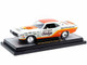 1970 Dodge Challenger T/A Drag Car Paul Rossi White and Orange with Graphics Limited Edition to 6650 pieces Worldwide 1/24 Diecast Model Car M2 Machines 40300-132A