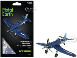 Model Kit Vought F4U Corsair Fighter Aircraft World War II United States Navy Challenging Difficulty Steel Model by Metal Earth ME1030