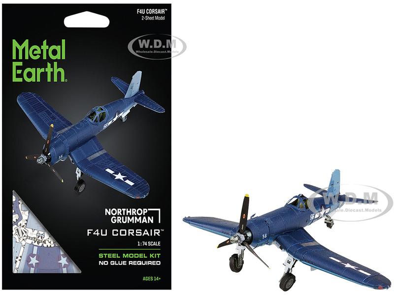 Model Kit Vought F4U Corsair Fighter Aircraft World War II United States Navy Challenging Difficulty Steel Model by Metal Earth ME1030