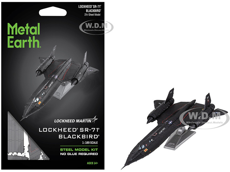 Model Kit Lockheed SR 71 Blackbird Aircraft United States Air Force Moderate Difficulty Steel Model Metal Earth ME1034