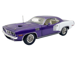 1971 Plymouth Barracuda Violet Metallic and White Limited Edition to 350 pieces Worldwide 1/18 Diecast Model Car ACME A1806135