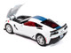 2018 Chevrolet Corvette Grand Sport Arctic White with Blue Stripe and Red Interior Sports Cars Series 1/64 Diecast Model Car Auto World 64452-AWSP176A