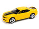 2010 Chevrolet Camaro RS SS Rally Yellow with Black Stripes Modern Muscle Series 1/64 Diecast Model Car Auto World 64492-AWSP184A