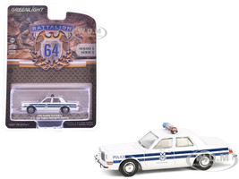 1985 Dodge Diplomat U S Air Force Security Police White with Blue Stripes Battalion 64 Series 5 1/64 Diecast Model Car Greenlight 61050E