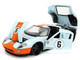 2005 Ford GT #6 Gulf Oil Light Blue with Orange Stripes Hyper Spec Series 1/24 Diecast Model Car Jada 36373