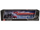 Kenworth W900L with 72 AeroCab Sleeper and Landoll 440B50CA Traveling Axle Trailer Black and Red 1/64 Diecast Model DCP/First Gear 60-2035