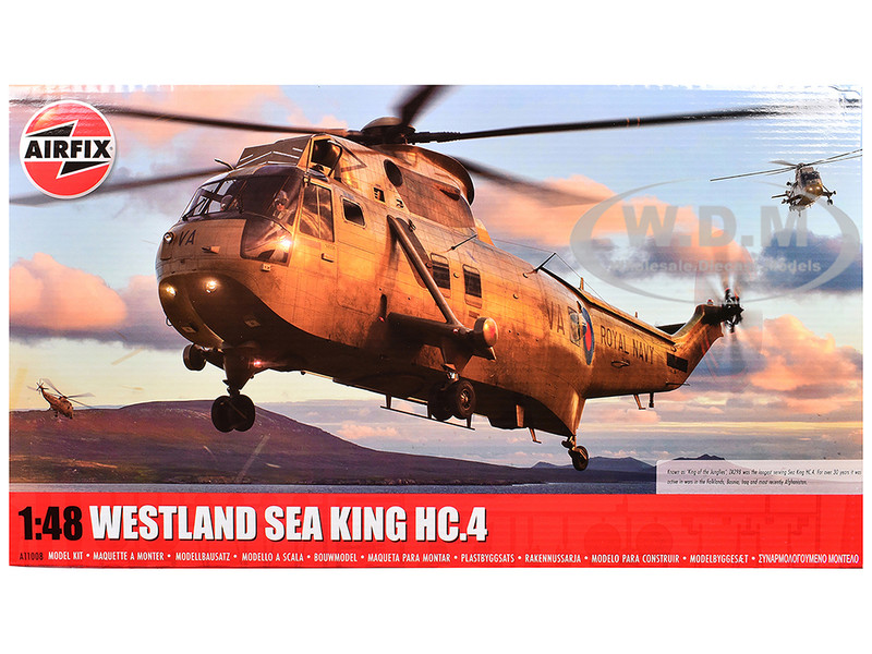 Level 4 Model Kit Westland Sea King HC 4 Helicopter with 4 Scheme Options 1/48 Plastic Model Kit Airfix A11008