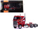 1976 Ford CL 9000 Truck Tractor Red with White Stripes 1/43 Diecast Model IXO Models TR20922