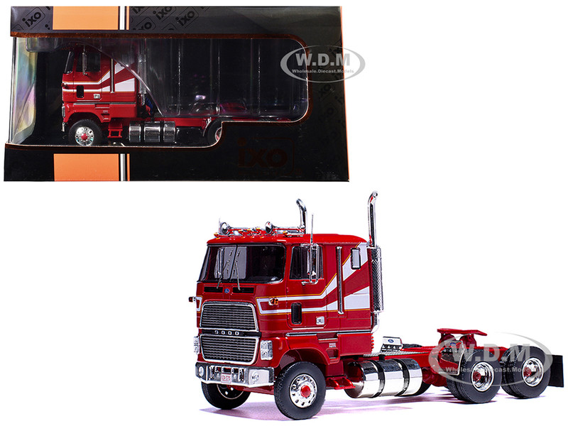 1976 Ford CL 9000 Truck Tractor Red with White Stripes 1/43 Diecast Model IXO Models TR20922