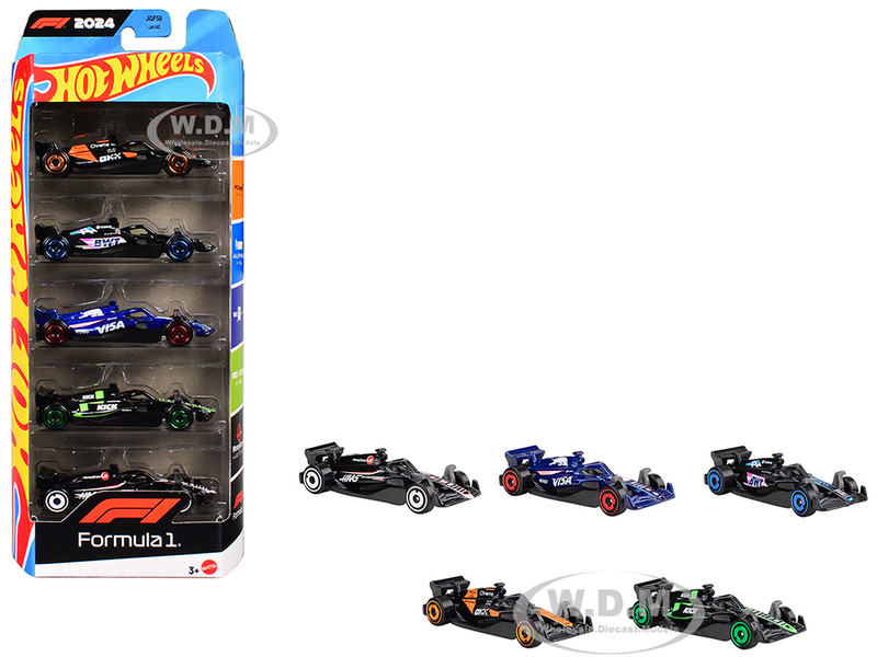 2024 Formula 1 World Championship 5 piece Set Diecast Model Cars Hot Wheels JGF58