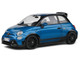 2022 Fiat 695 Abarth Tributo 131 Rally Podium Blue Metallic with Black Side Stripes 1/18 Diecast Model Car Solido S1811303