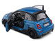 2022 Fiat 695 Abarth Tributo 131 Rally Podium Blue Metallic with Black Side Stripes 1/18 Diecast Model Car Solido S1811303