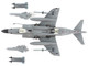 British Aerospace Sea Harrier FA 2 Aircraft with Sea Eagle Missiles ZH804 Fairford 2002 British Royal Navy Air Power Series 1/72 Diecast Model Hobby Master HA4107