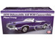 1970 Oldsmobile 442 W30 Convertible Plum Crazy Metallic with White Stripes and Interior Limited Edition to 870 pieces Worldwide 1/18 Diecast Model Car ACME A1805628