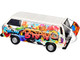Volkswagen Type 2 T3 Van White Metallic with Graffiti Graphics 1/24 Diecast Model Car Motormax 79599